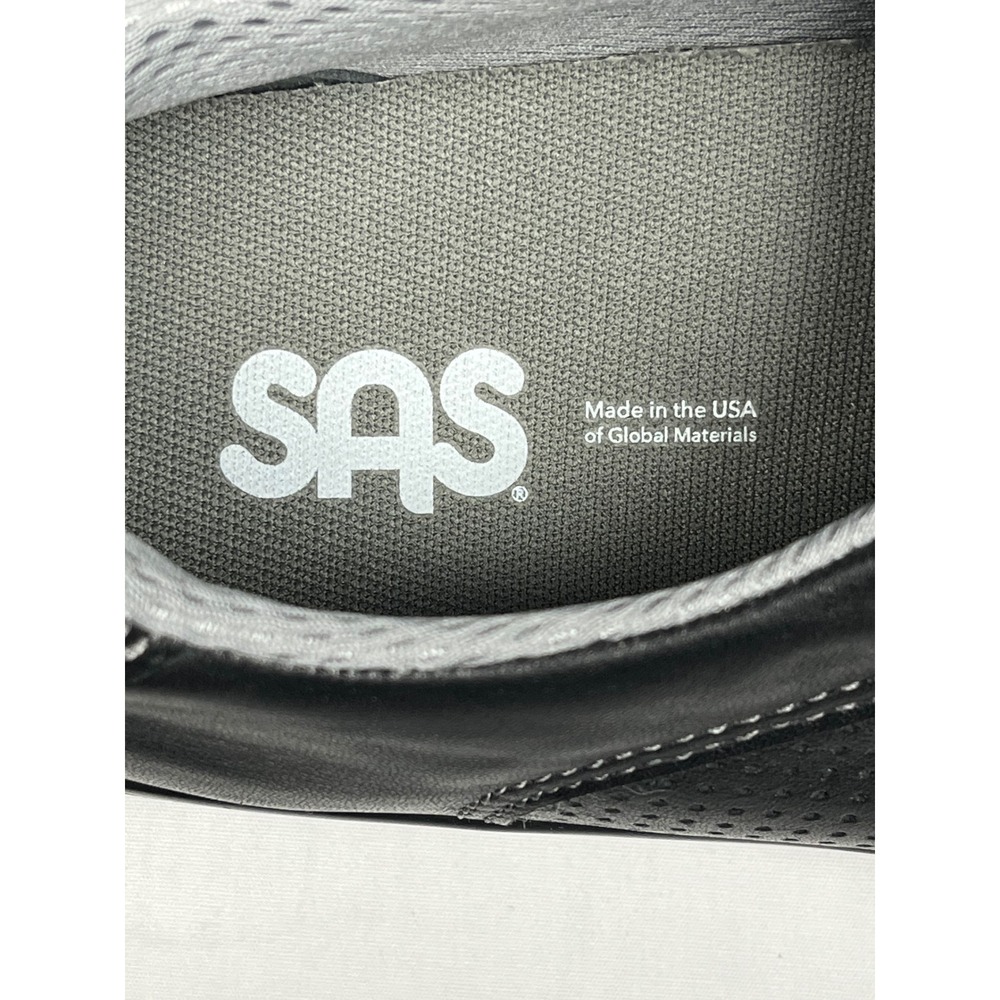 SAS NEW IN BOX Sporty Lux Walking Shoes Women 10.5 W Black Perforated Leather - Picture 7 of 12